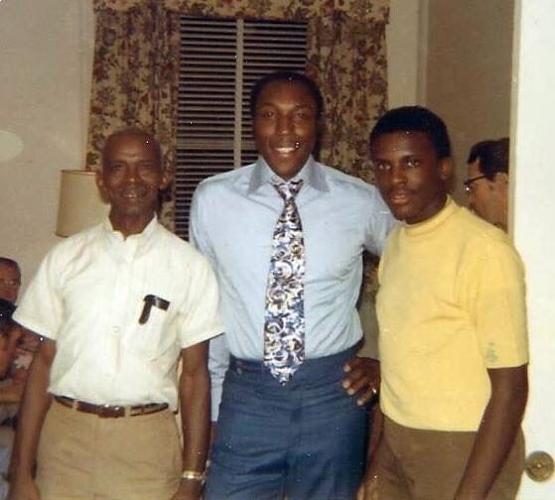 Skip Foreman with father and Willie McCovey